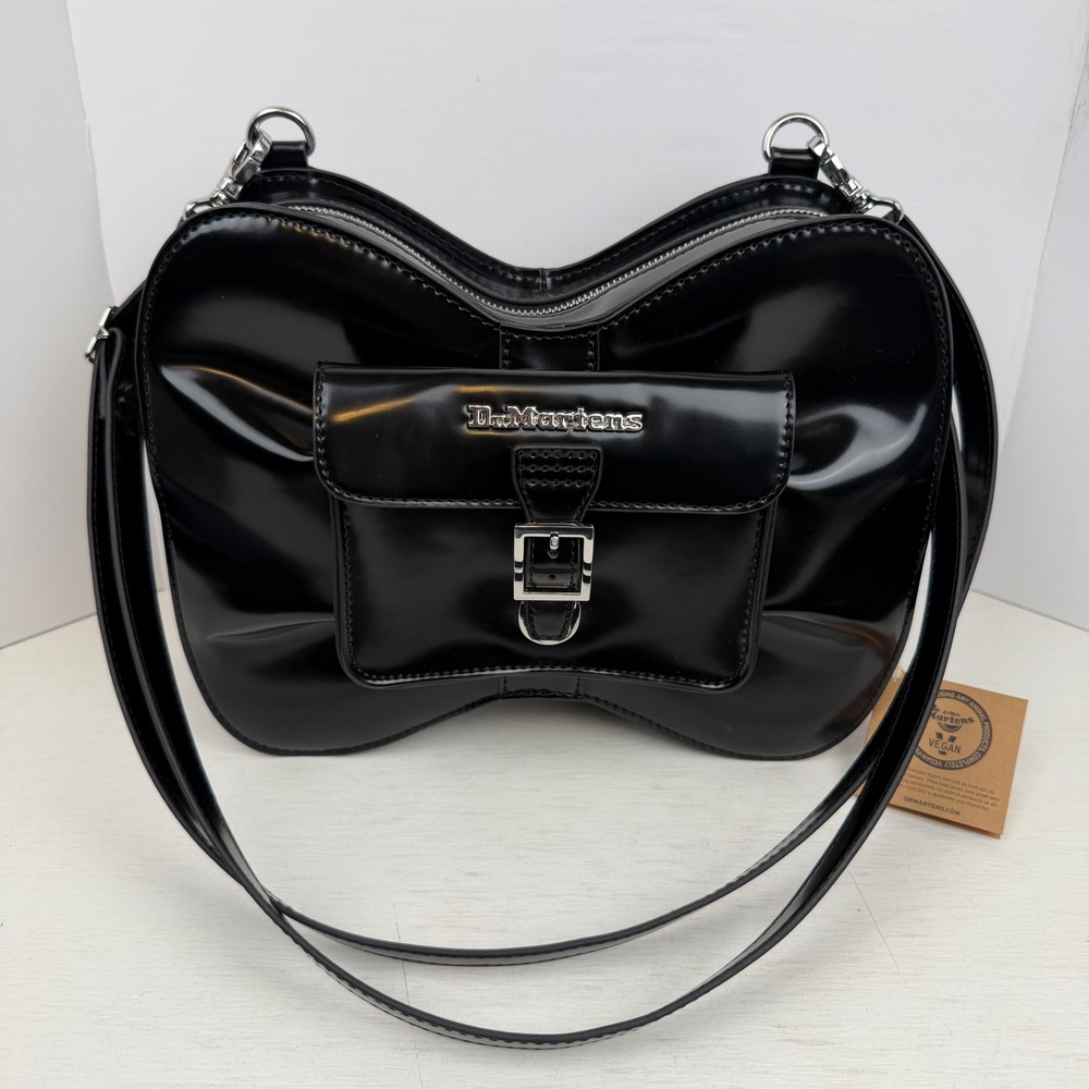 Dr. Martens Black Bow Shape Shoulder Bag Vegan Bow Bag Womens Bag NWT